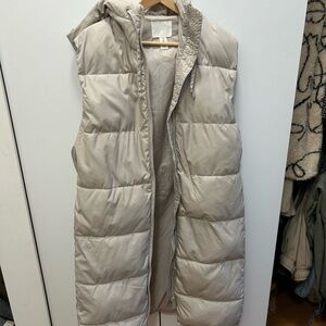 H&M Women's Hooded Puffer Vest - Cream
